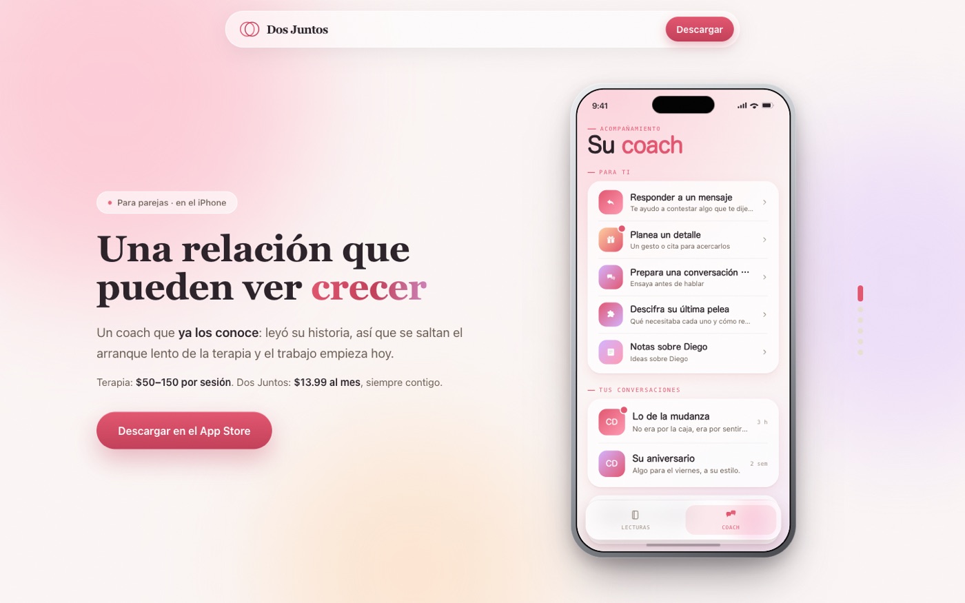 Dos Juntos — dosjuntos.com landing page